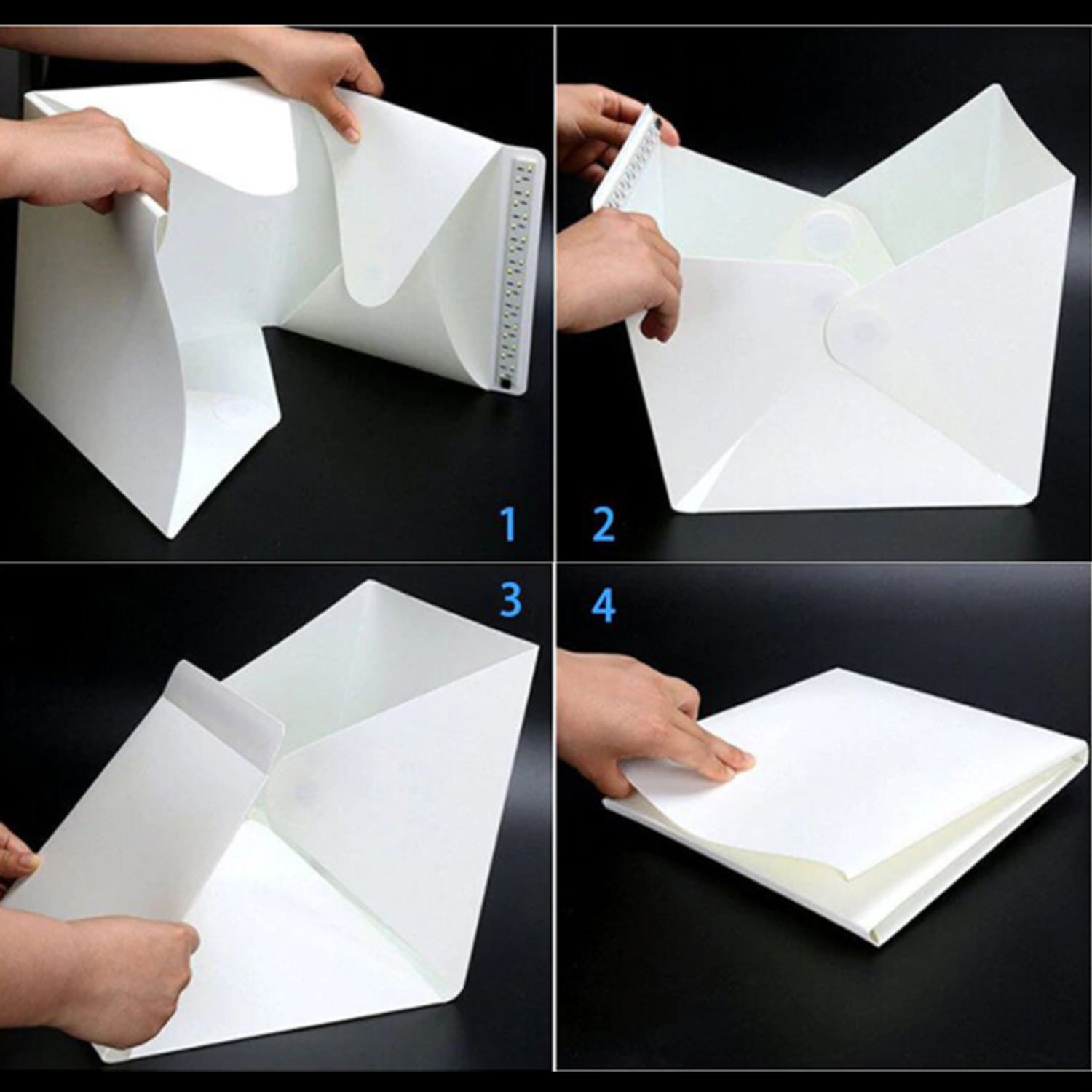 ESTUDIO FOTOGRAFICO MOD2 PORTATIL CON DOBLE TIRA LED - 5