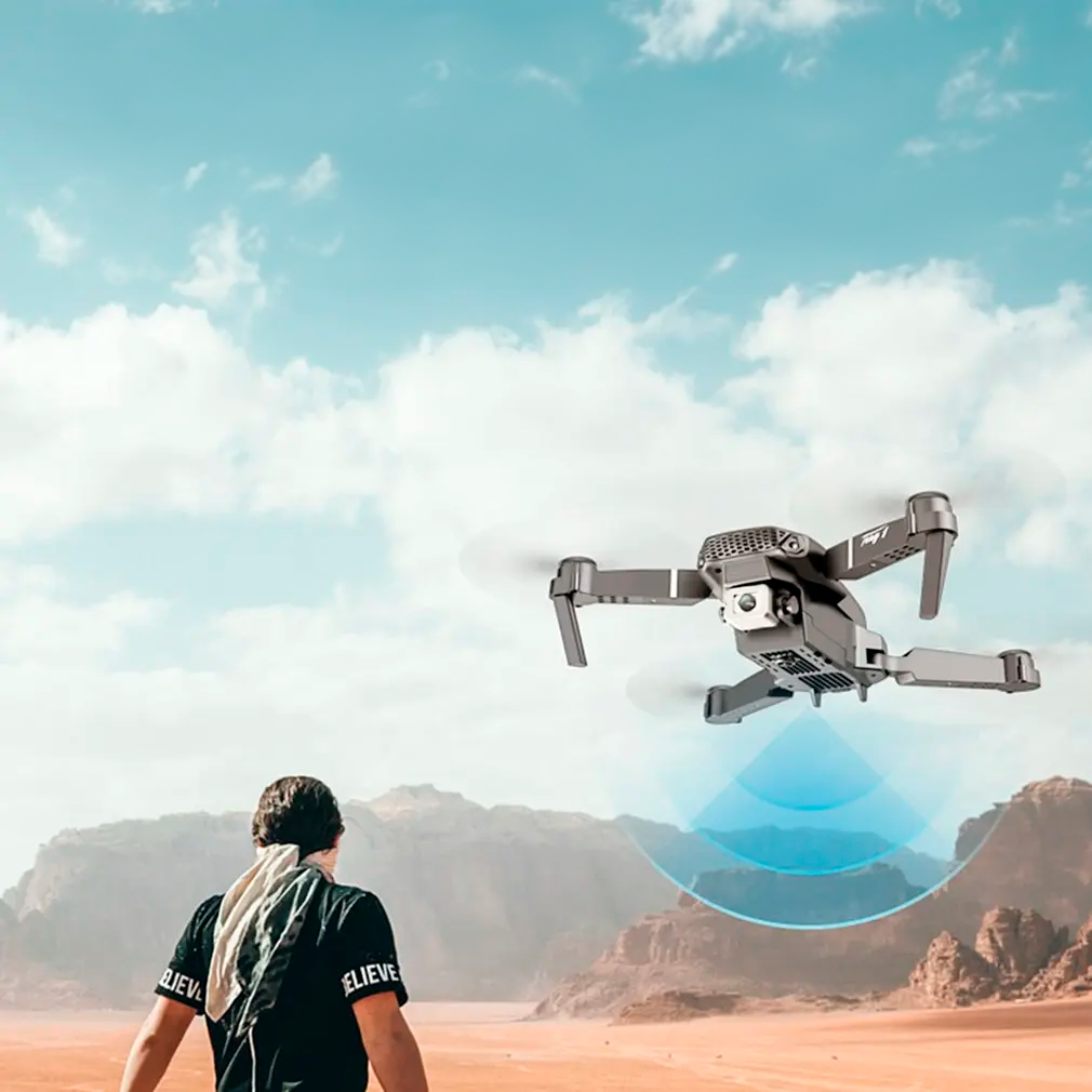 DRON E88 CINEMA 4K WIFI DOBLE CÁMARA MÁS ACCESORIOS COLOR NEGRO - 2