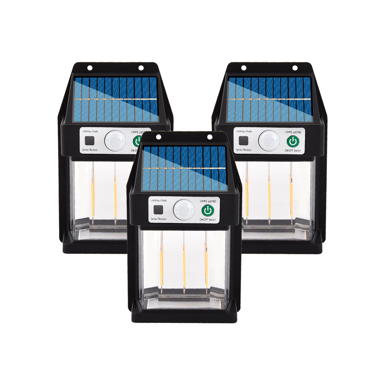 SET 3 LAMPARAS SOLAR CNO SENSOR DE MOVIMIENTO - 1