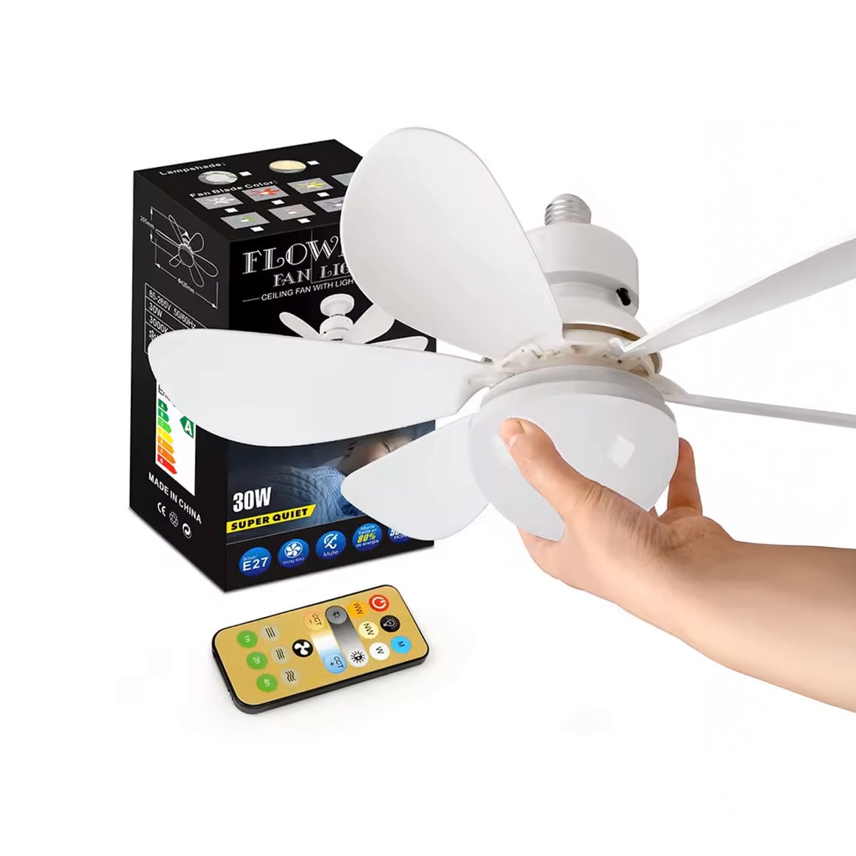 FOCO LED VENTILADOR DE TECHO CON CONTROL REMOTO - 1