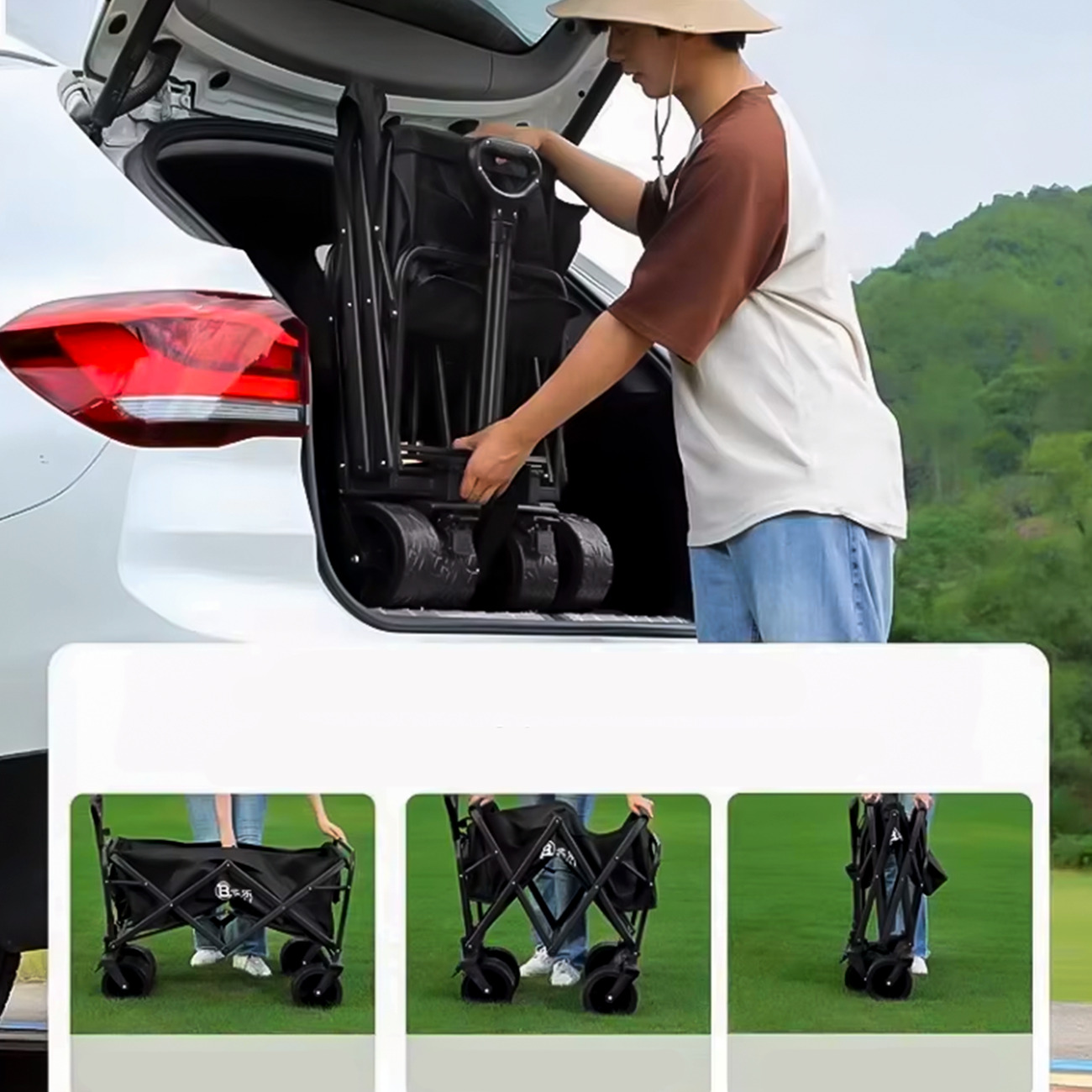 CARRITO PLEGABLE CON MESA PARA COMPRAS PARA LLEVAR DE TODO 220KG - 4