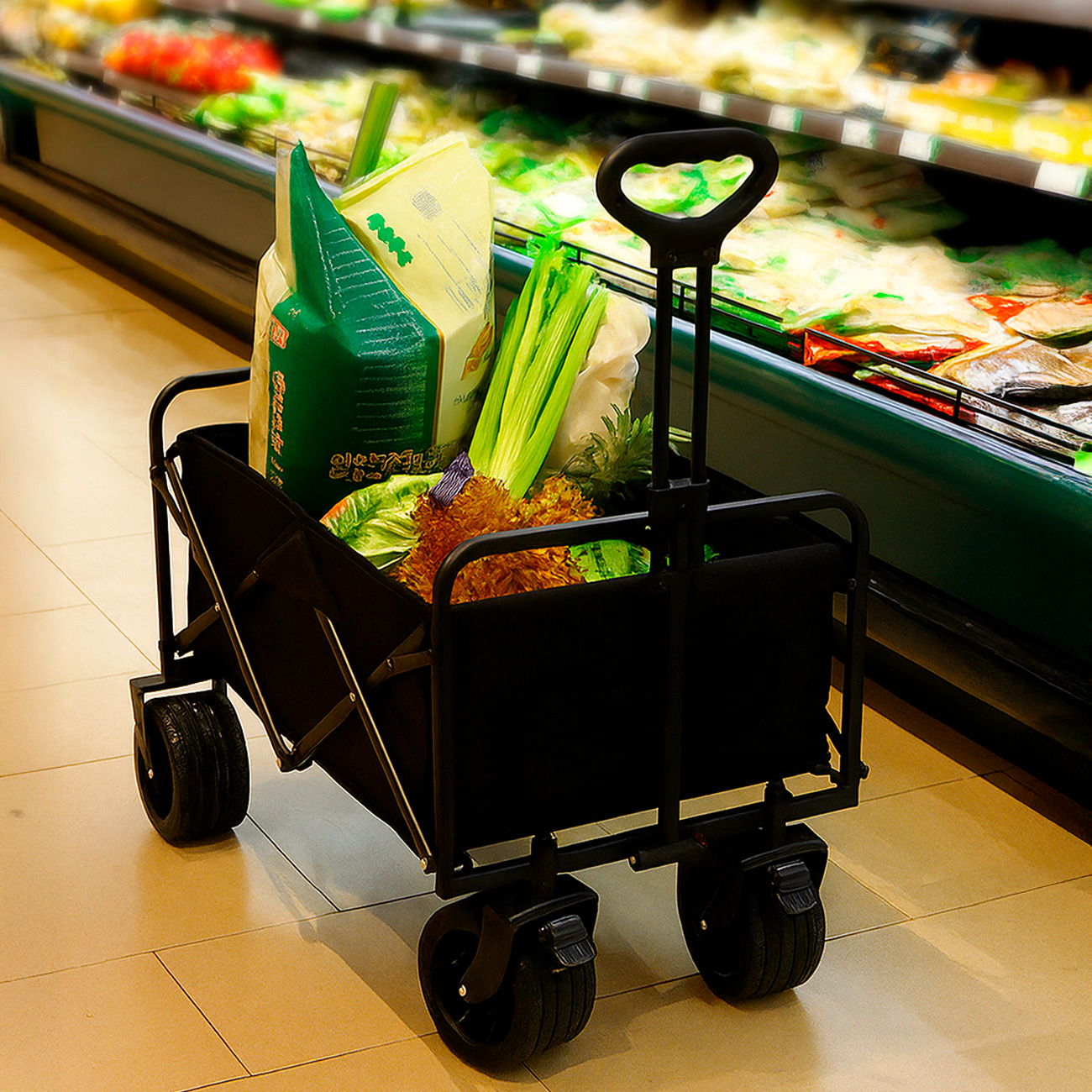 CARRITO PLEGABLE CON MESA PARA COMPRAS PARA LLEVAR DE TODO 220KG - 5