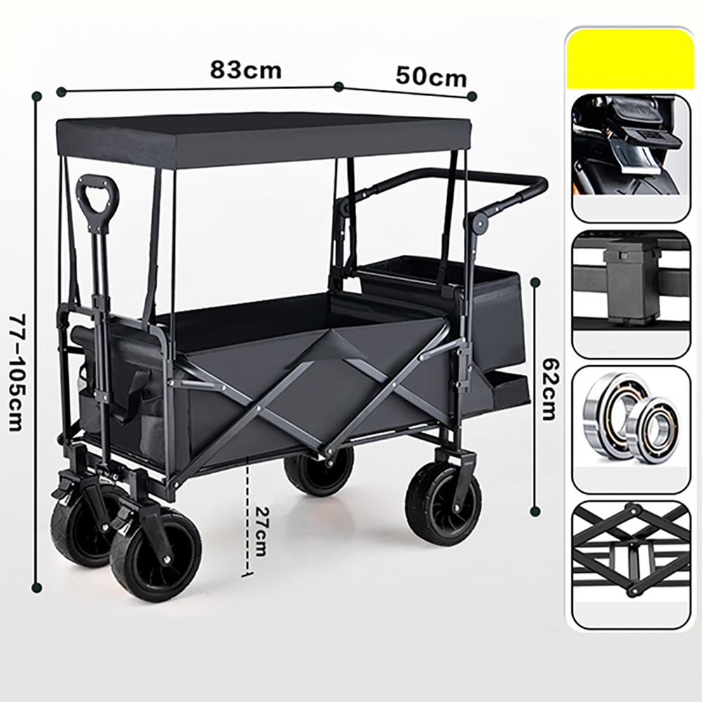 CARRITO PLEGABLE CON TAPASOL PARA COMPRAS PARA LLEVAR DE TODO 220KG - 2