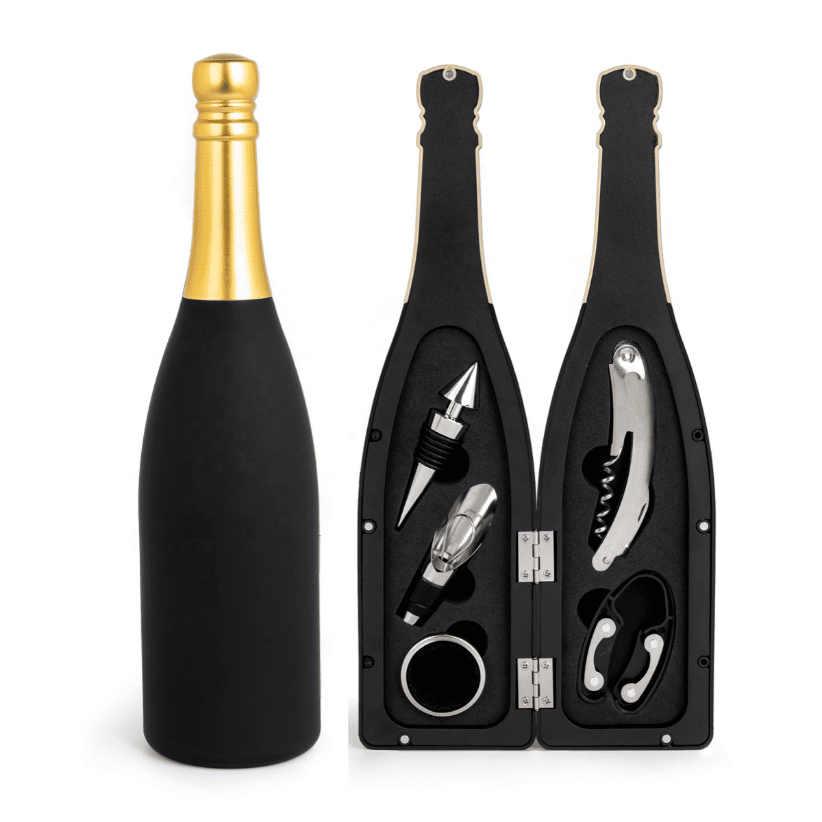 SET PARA BOTELLAS DE VINO -  5 ACCESORIOS - 1