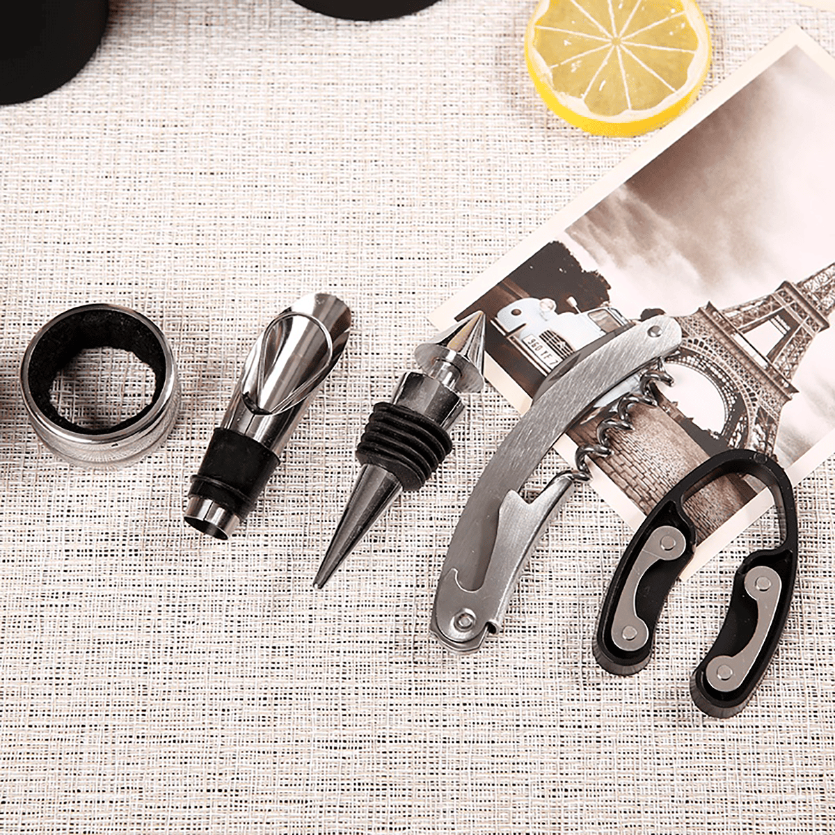 SET PARA BOTELLAS DE VINO -  5 ACCESORIOS - 4