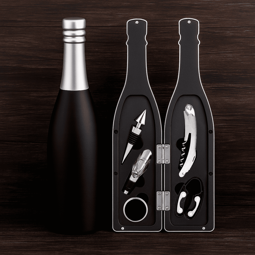 SET PARA BOTELLAS DE VINO -  5 ACCESORIOS - 5