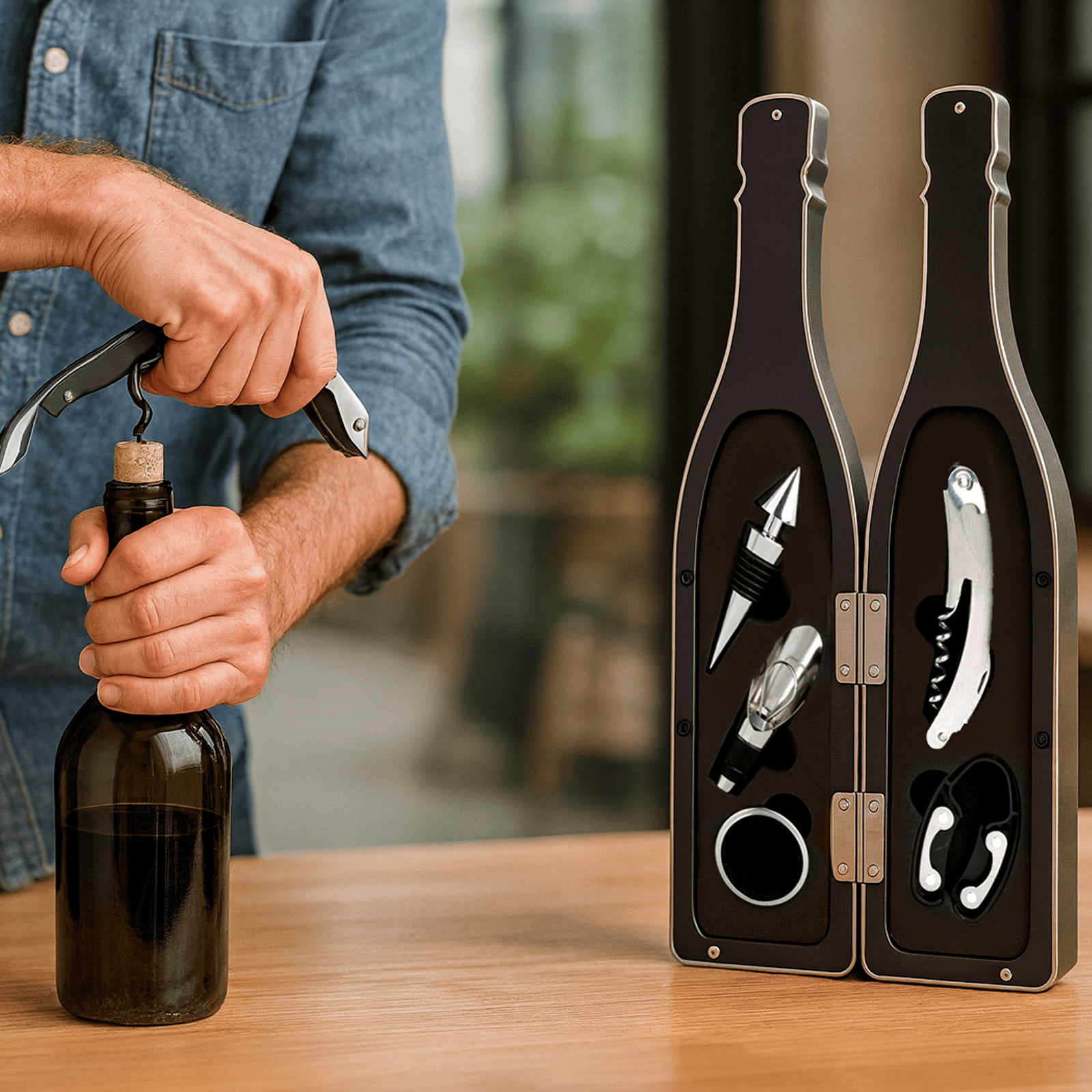 SET PARA BOTELLAS DE VINO -  5 ACCESORIOS - 7