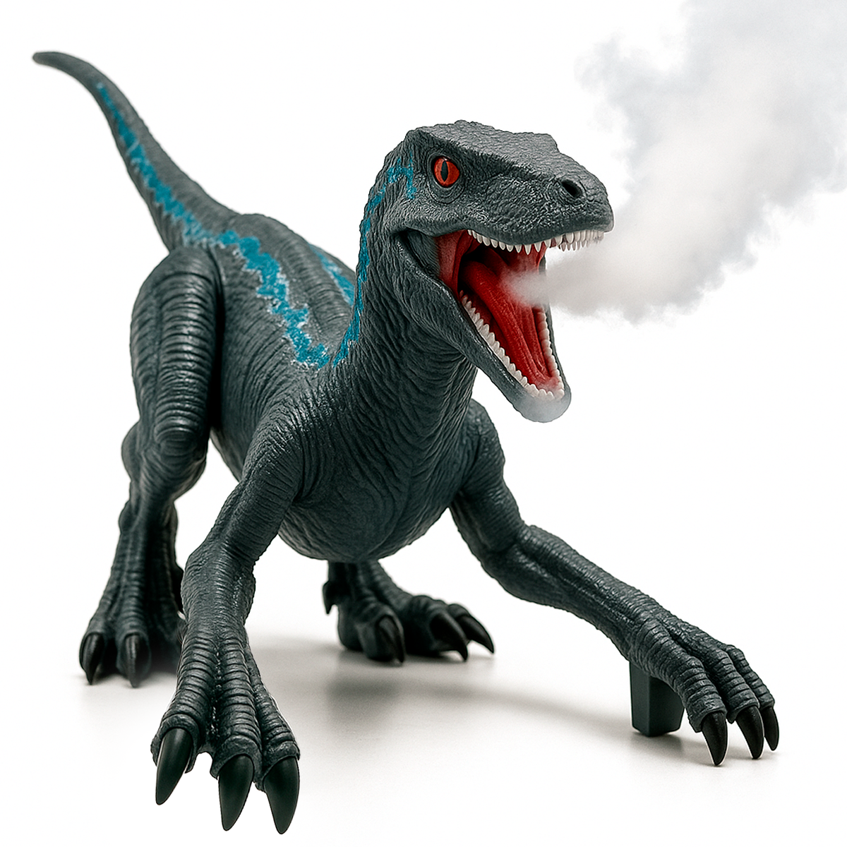 DINOSAURIO VELOCIRAPTOR CONTROL REMOTO LUZ SONIDO HUMO - 5
