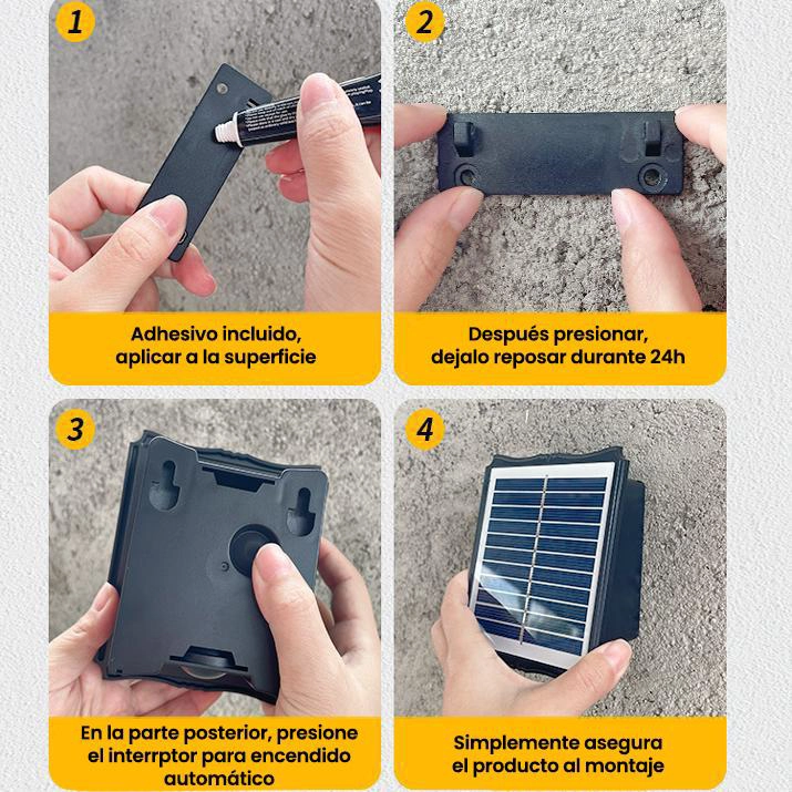 LAMPARA SOLAR DE PARED CON PROYECCIÓN SOBLE - 7