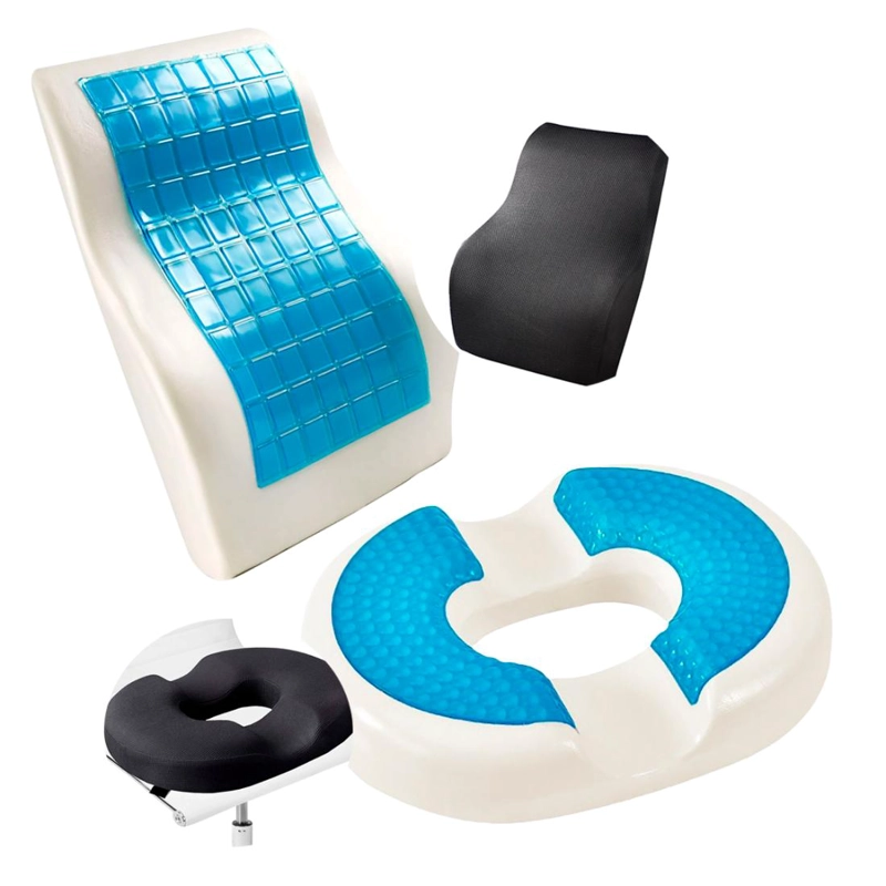 COJIN PICARON PARA ASIENTO + RESPALDAR LUMBAR MEMORY FOAM GEL TECH - 1