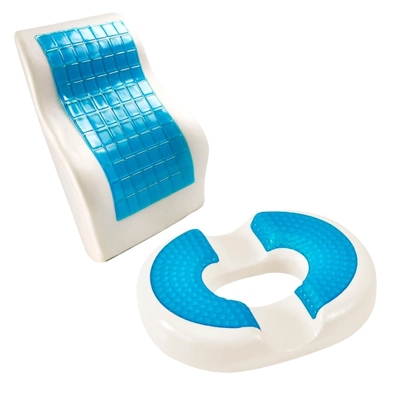 COJIN PICARON PARA ASIENTO + RESPALDAR LUMBAR MEMORY FOAM GEL TECH - 2