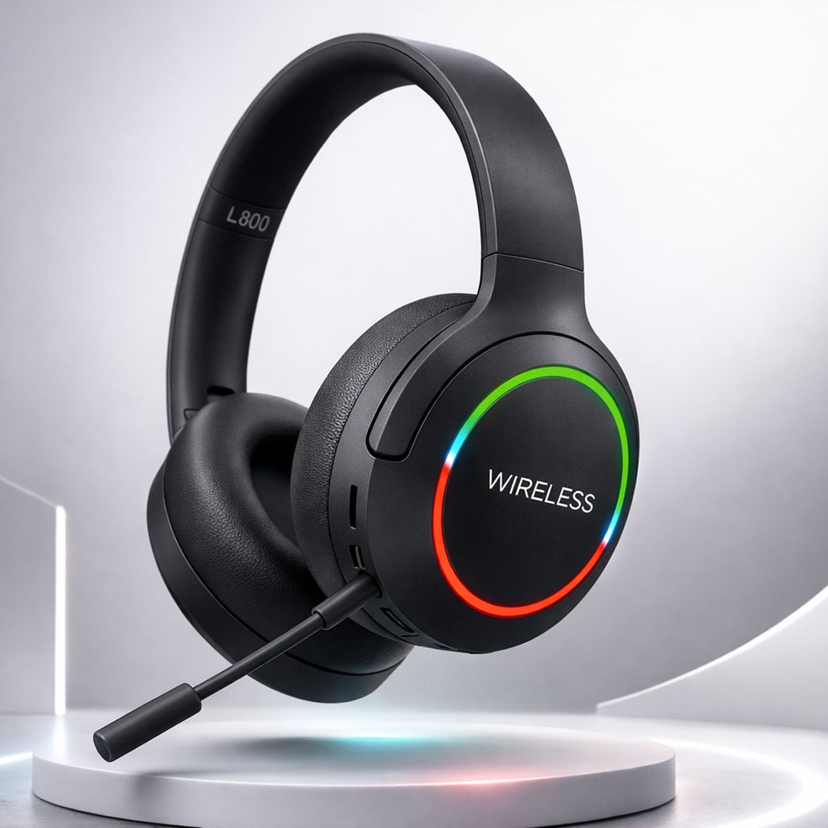 AUDIFONOS GAMER INALAMBRICOS BLUETOOTH CON MICROFONO LUZ RGB - 5