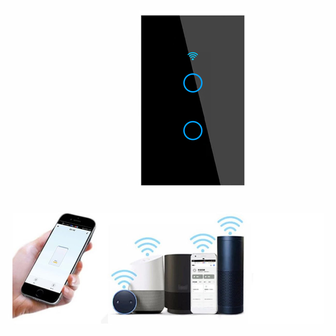 SWITCH INTELIGENTE WIFI 2 TOMA – CONTROL POR VOZ ALEXA GOOGLE HOME - 2