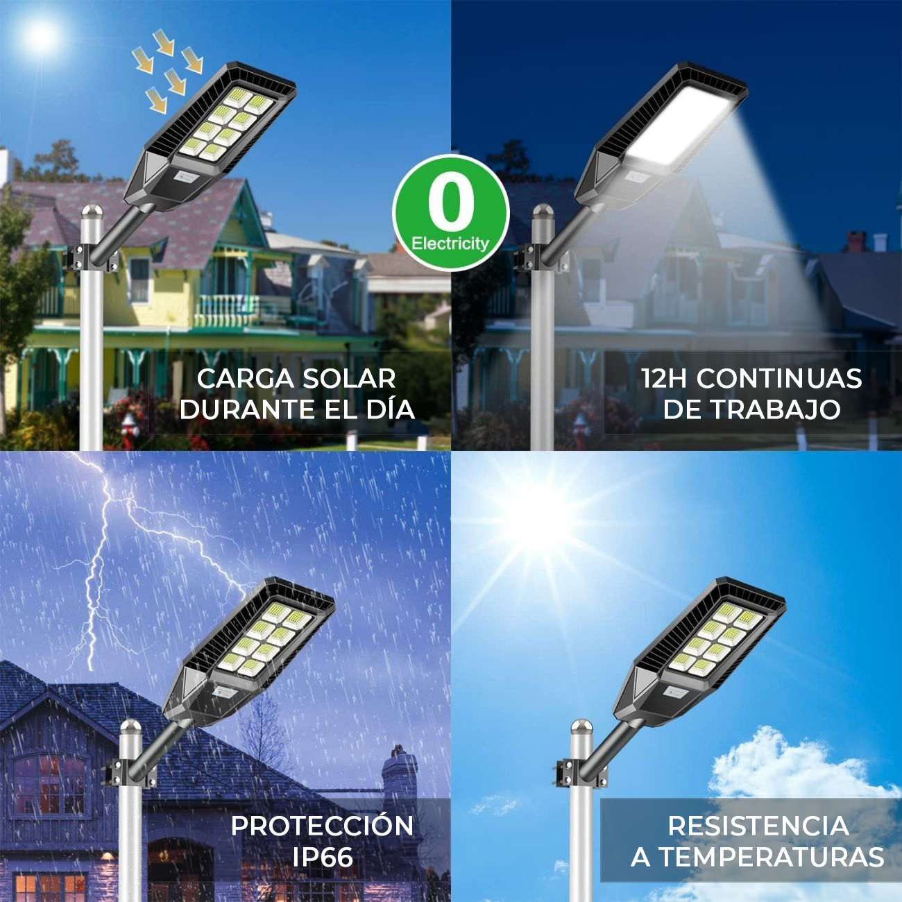 REFLECTOR SOLAR 200W CON 600 LEDS | LUZ POTENTE PARA CALLES, PARQUES Y EXTERIORES - 5