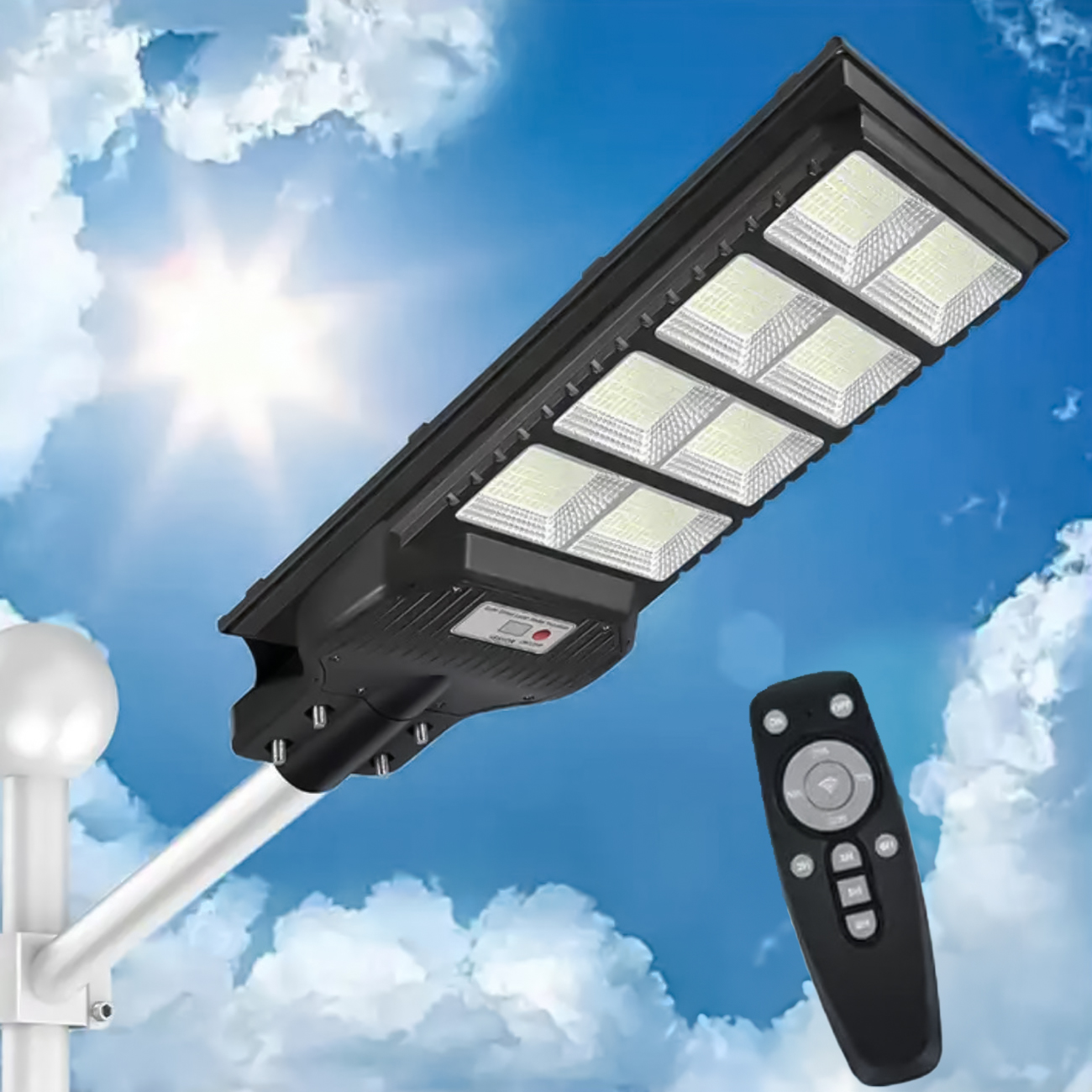 LÁMPARA SOLAR PARA POSTE 200W | 600 LEDS DE ALTA ILUMINACIÓN | ALUMBRADO PÚBLICO EXTERIOR - 1