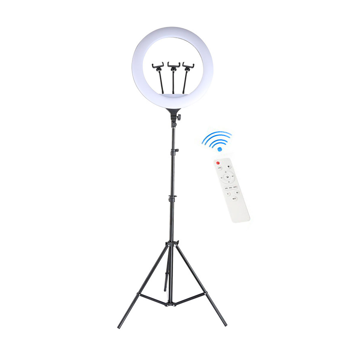 ARO DE LUZ LED 56CM PROFESIONAL + TRÍPODE + CONTROL REMOTO | SOPORTE CELULAR 360° IDEAL PARA TIKTOK Y STREAMING - 2