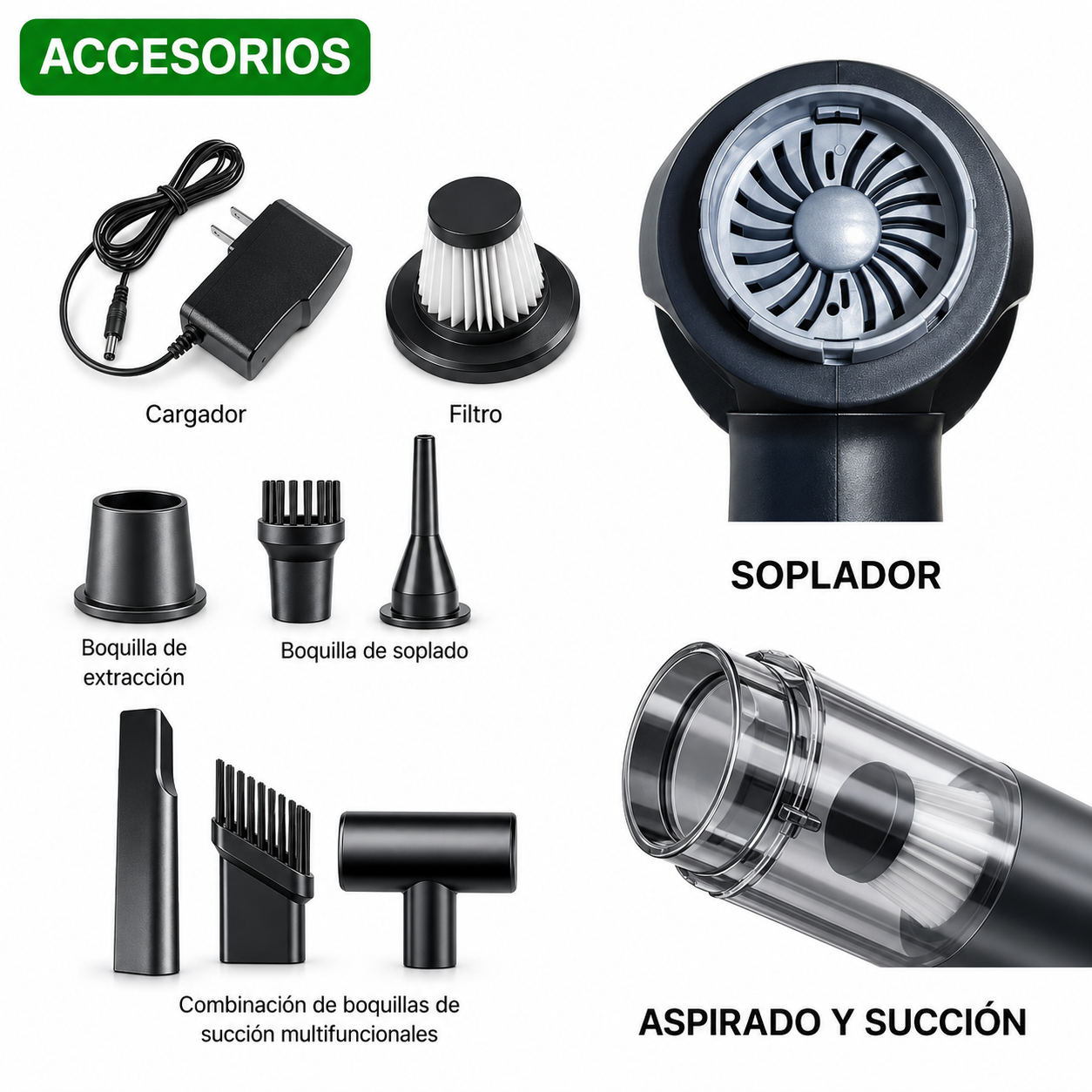ASPIRADORA Y SOPLADORA INALAMBRICA RECARGABLE - 6