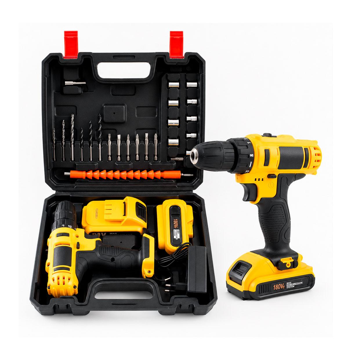 TALADRO ATORNILLADOR 180V INALAMBRICO DESTORNILLADOR CON ESTUCHE - 3