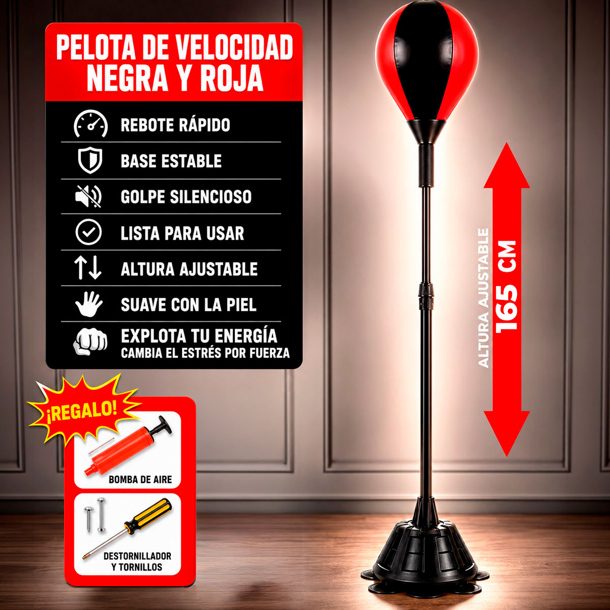 PERA DE BOX PARA ENTRENAMIENTO CON ALTURA REGULABLE - 6