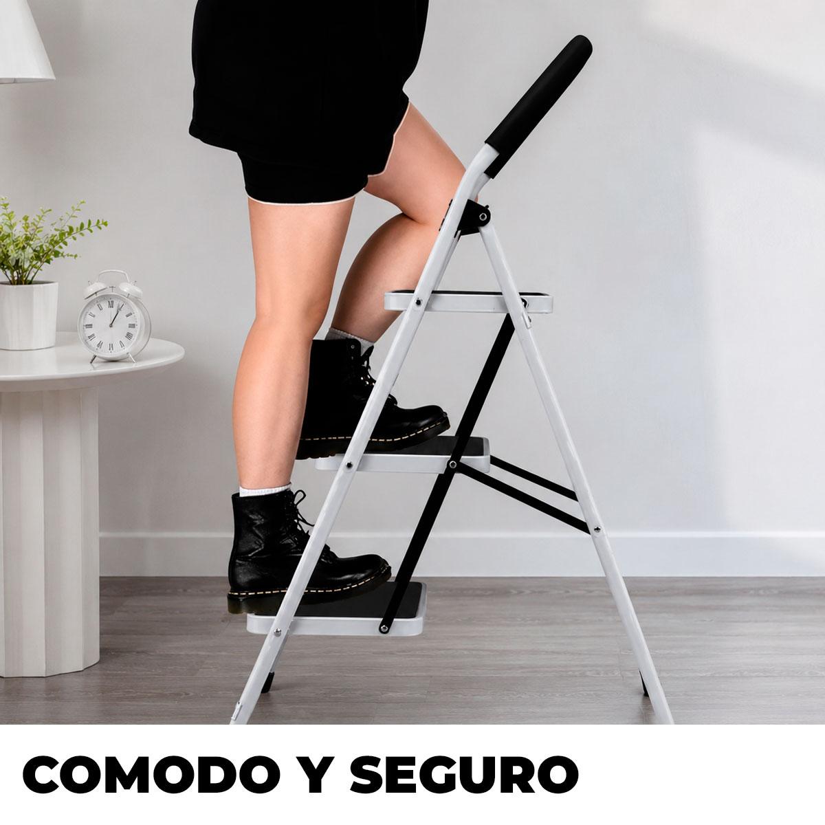 ESCALERA PLEGABLE 3 PASOS RESISTENTE Y ANTIDESLIZANTE HASTA 120 - 4