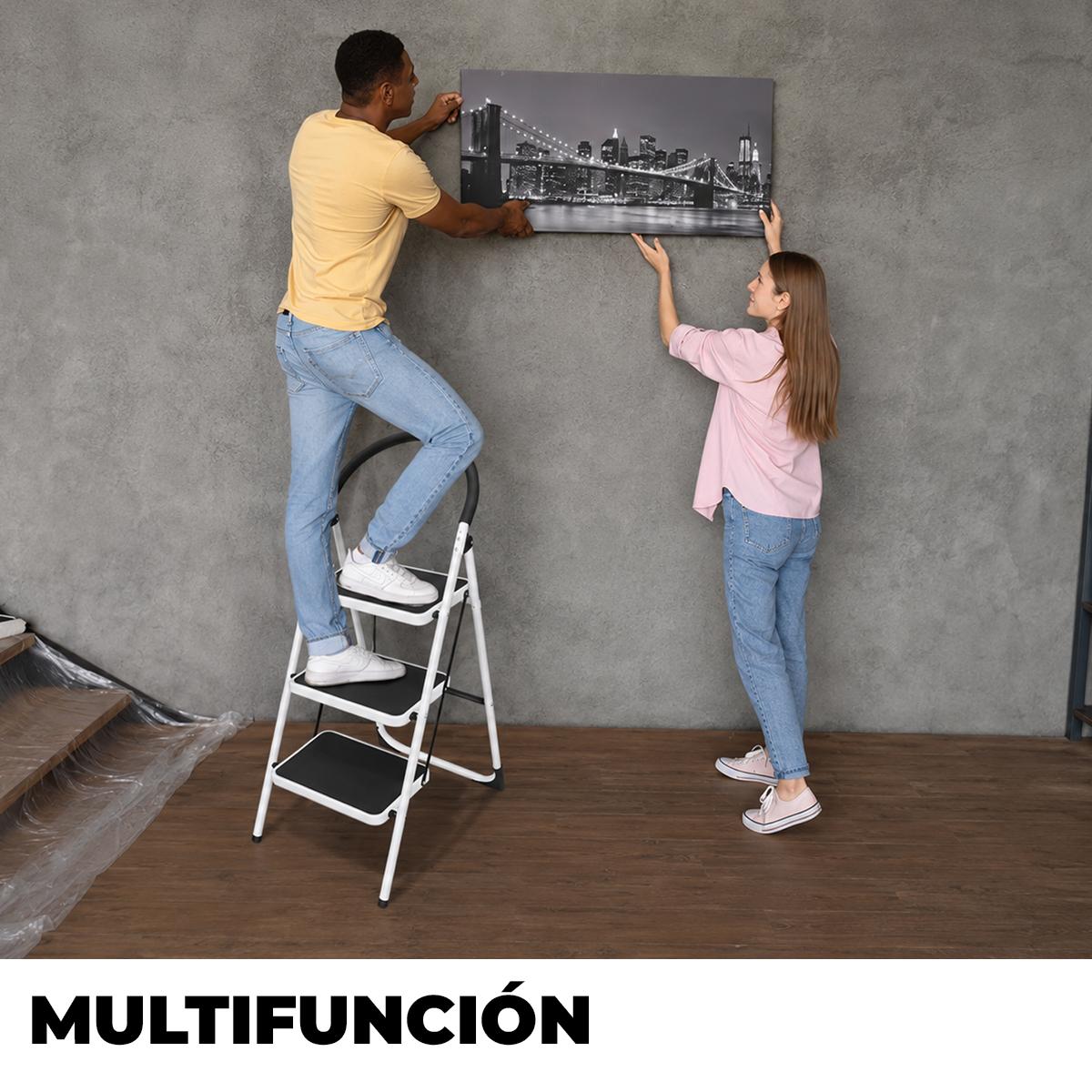 ESCALERA PLEGABLE 3 PASOS RESISTENTE Y ANTIDESLIZANTE HASTA 120 - 7