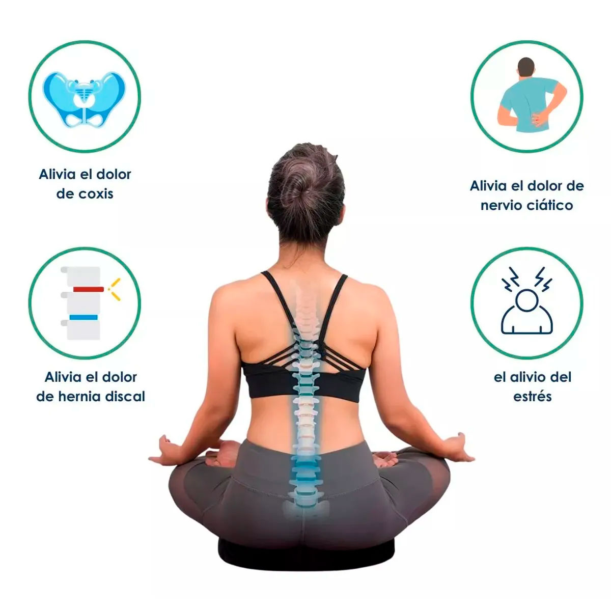 COJÍN LUMBAR ERGONÓMICO DE GEL PARA ASIENTO - 2