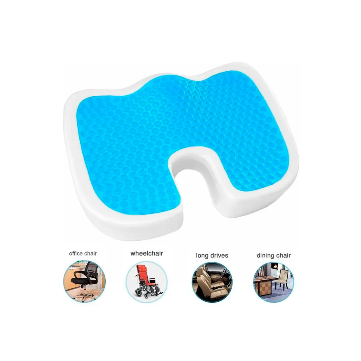 COJÍN LUMBAR ERGONÓMICO DE GEL PARA ASIENTO - 6