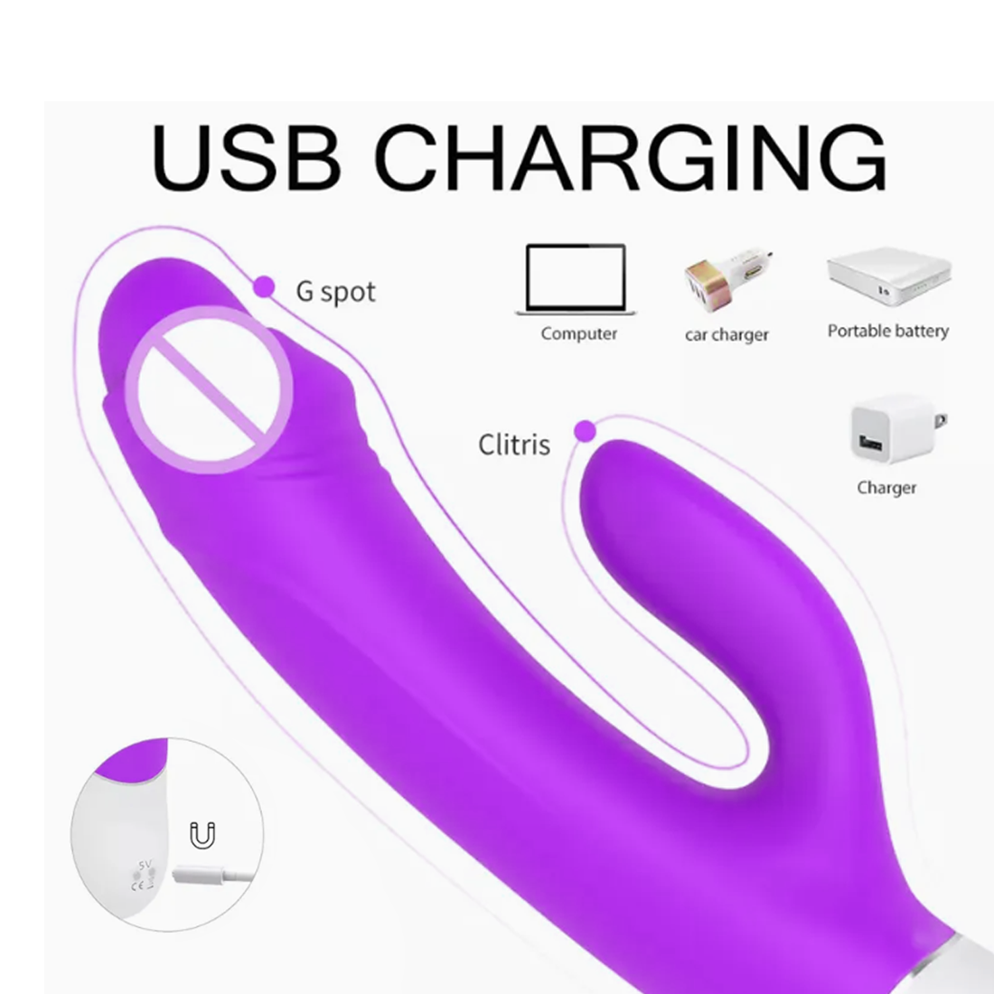 ESTIMULADOR VIBRADOR RECARGABLE BIENESTAR ÍNTIMO - 4