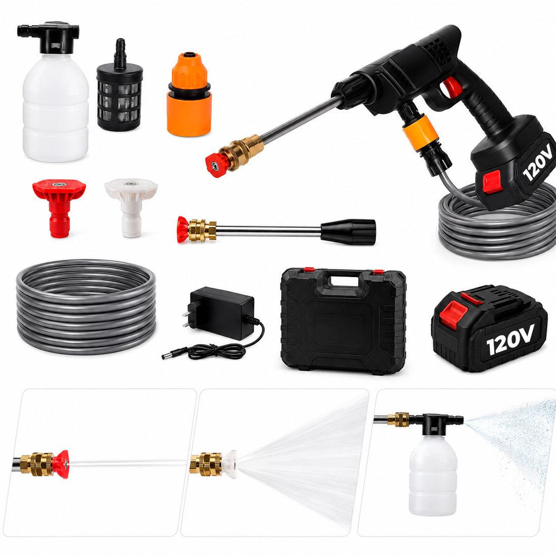 HIDROLAVADORA INALÁMBRICA PORTÁTIL CON BATERÍA 120V - 3