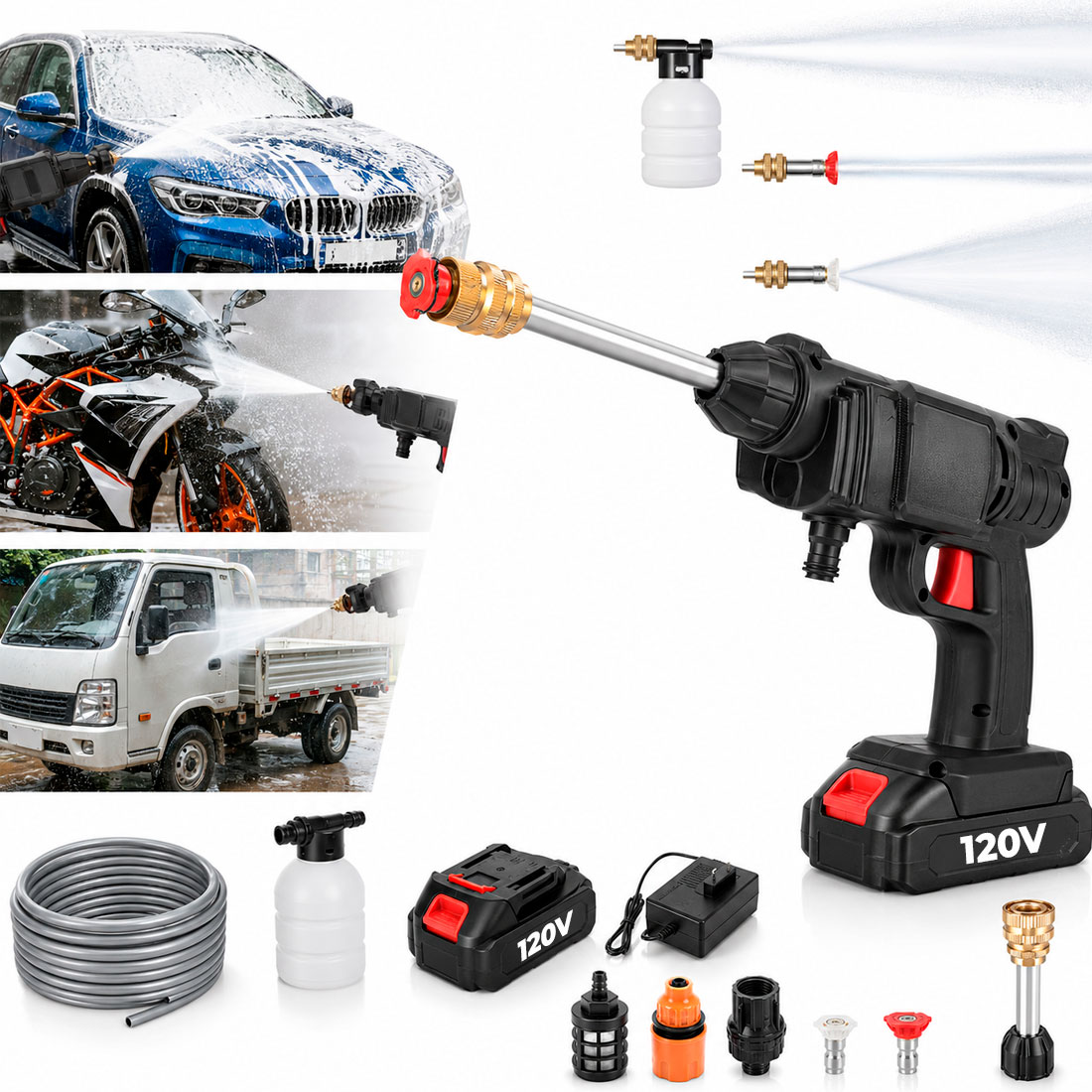 HIDROLAVADORA INALÁMBRICA PORTÁTIL CON BATERÍA 120V - 5