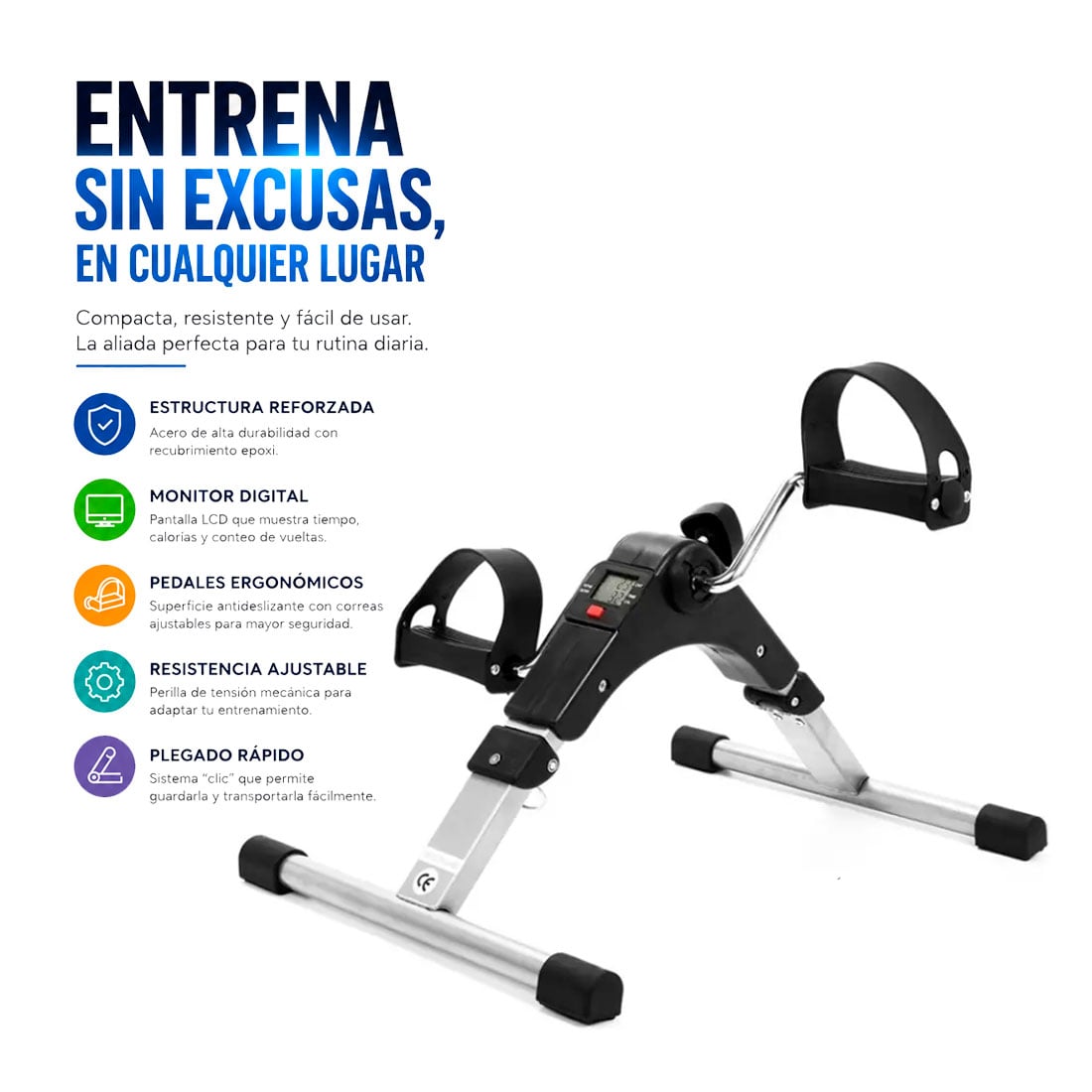 PEDALERA PORTÁTIL PARA ACTIVAR PIERNAS Y BRAZOS DESDE CASA - 4