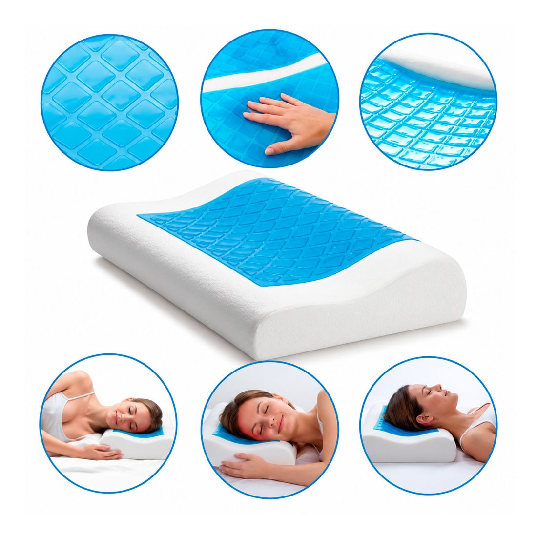 ALMOHADA CERVICAL MEMORY FOAM CON GEL REFRESCANTE - 1