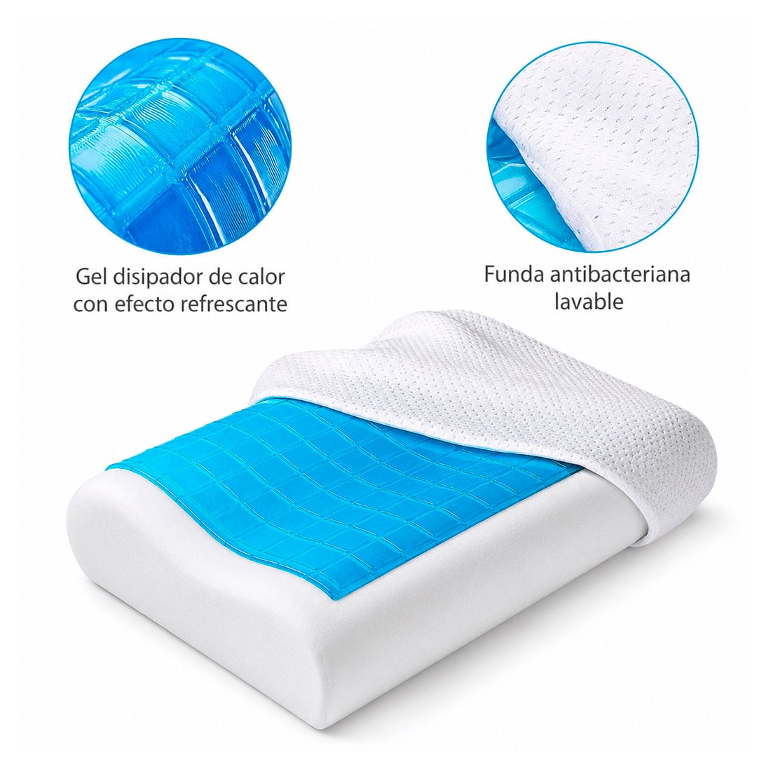 ALMOHADA CERVICAL MEMORY FOAM CON GEL REFRESCANTE - 4