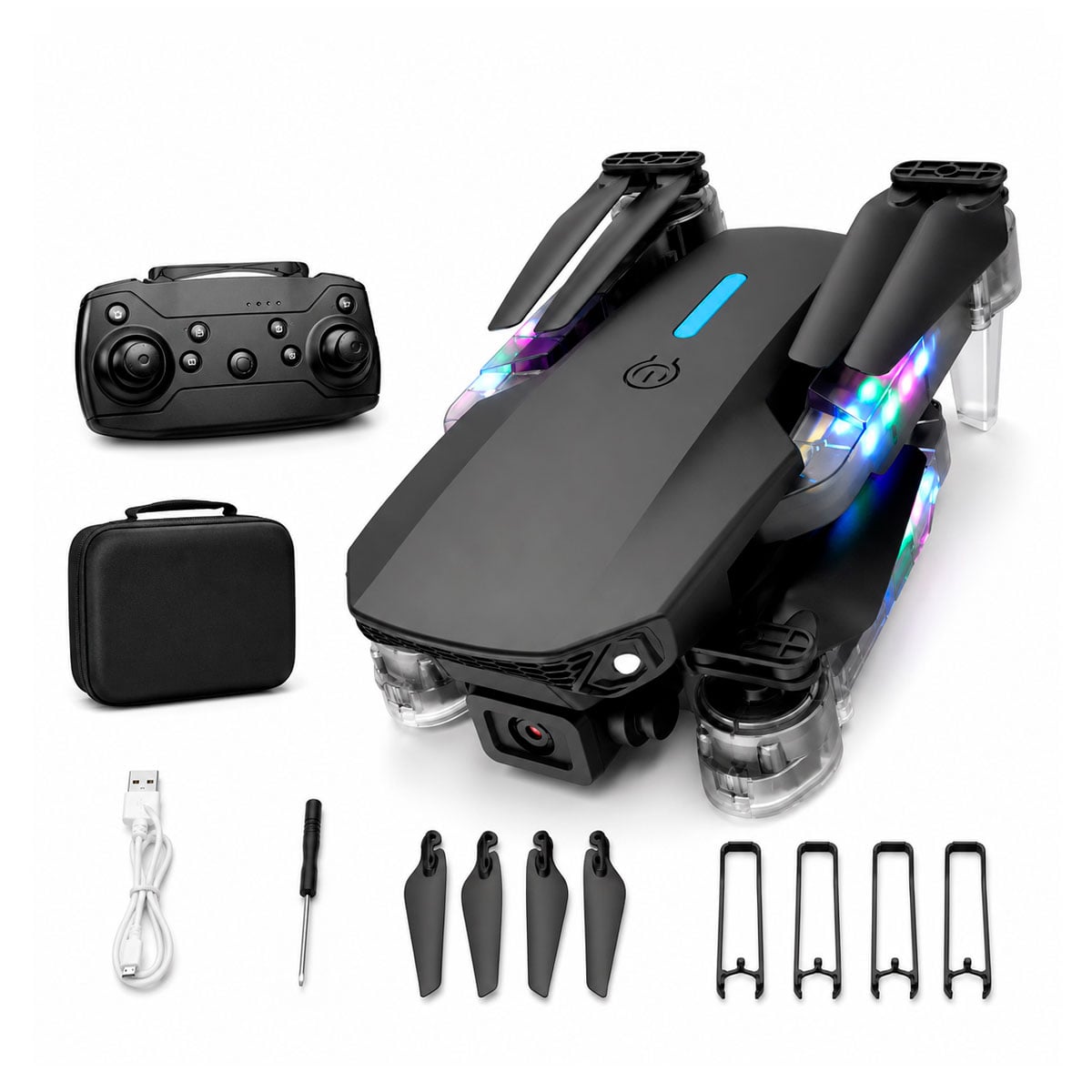 DRON E88 RGB WIFI DOBLE CAMARA 4K + ESTUCHE - 2