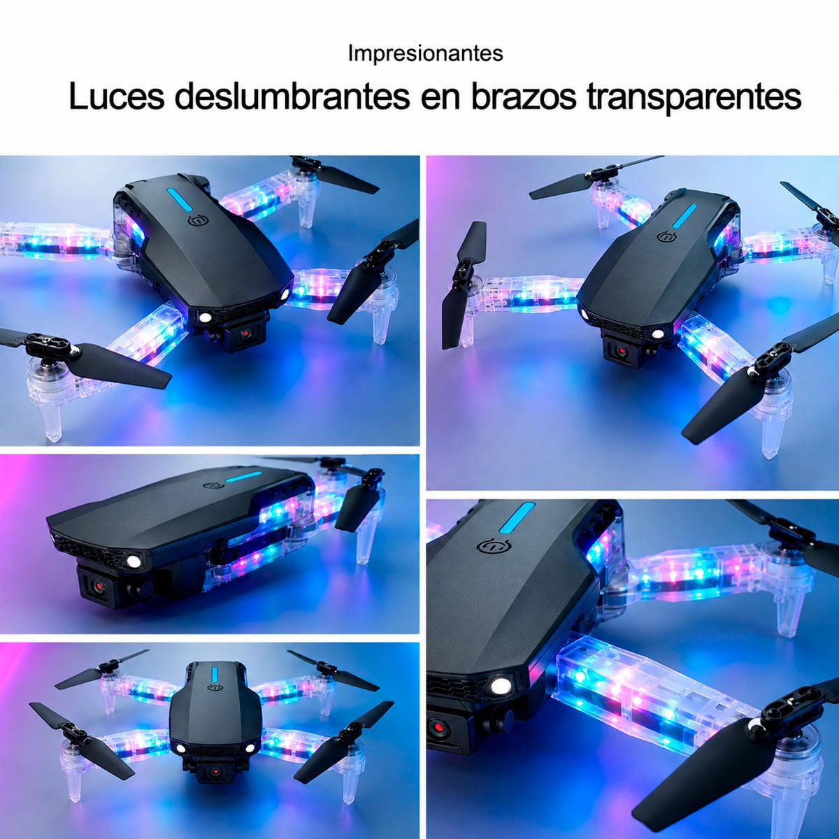 DRON E88 RGB WIFI DOBLE CAMARA 4K + ESTUCHE - 3