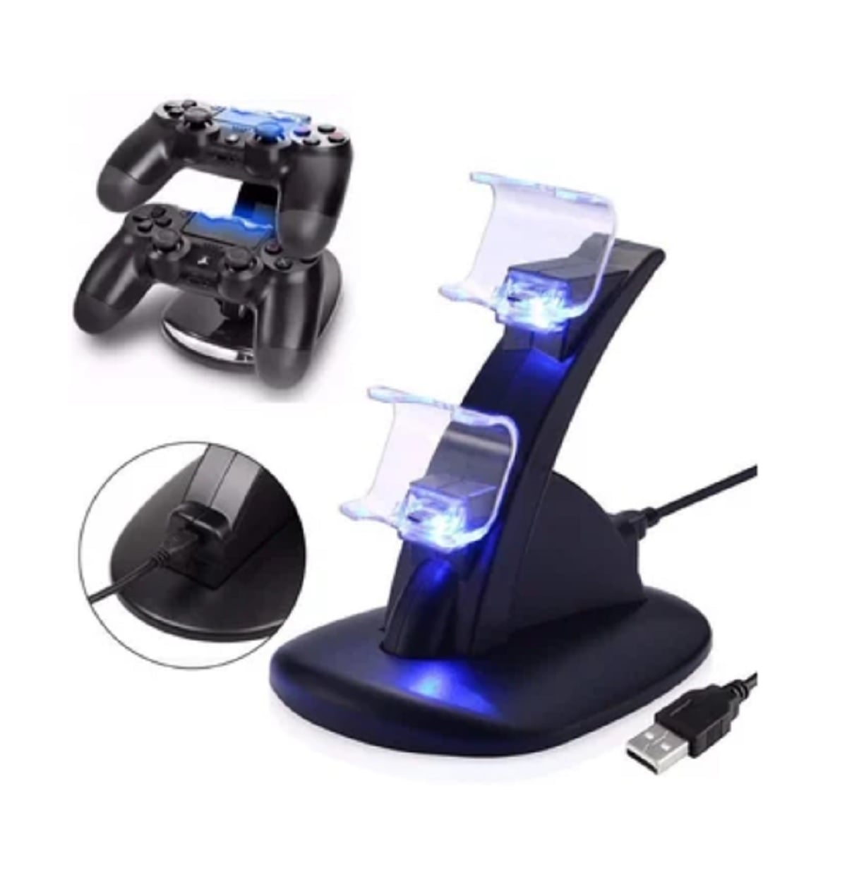CARGADOR MANDO PS4 SLIM PLAY STATION DUAL SHOCK 4 CHARGER - 6
