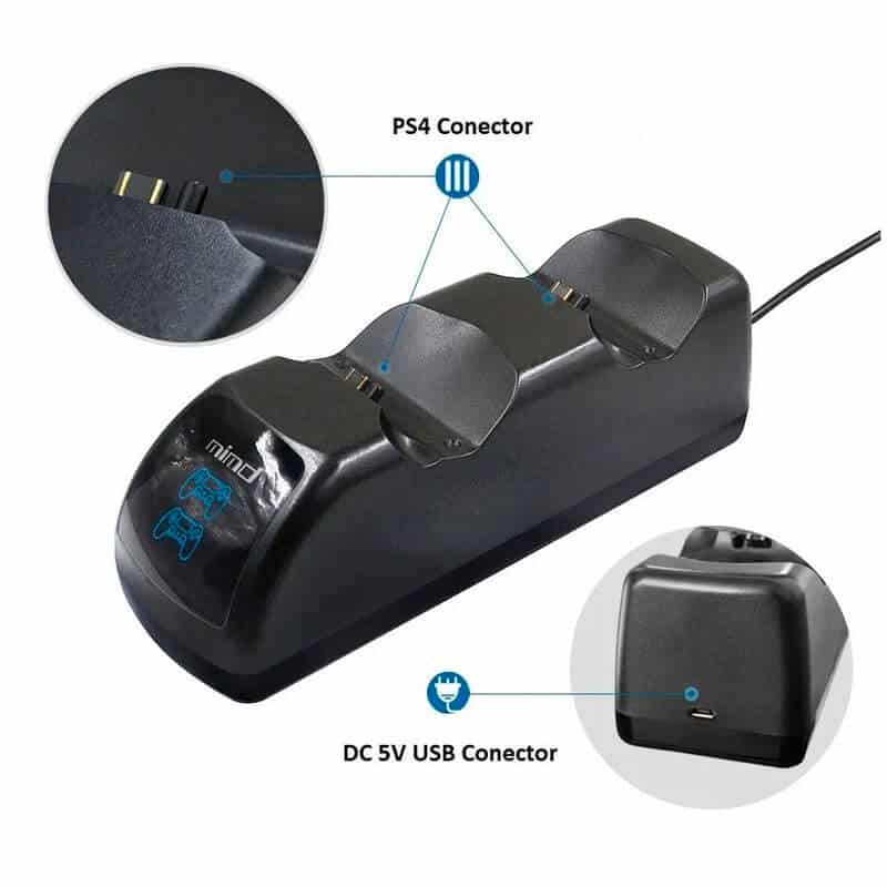CARGADOR MANDO PS4 SLIM PLAY STATION DUAL SHOCK 4 CHARGER - 2