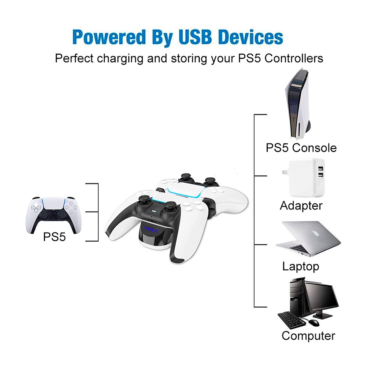CARGADOR PARA MANDO PS5 DUALSENSE PLAYSTATION 5 - 5