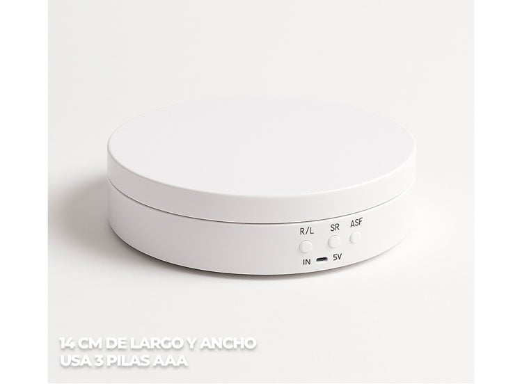 BASE GIRATORIA PARA EXHIBICIÓN DE 3 VELOCIDADES BLANCO - 2