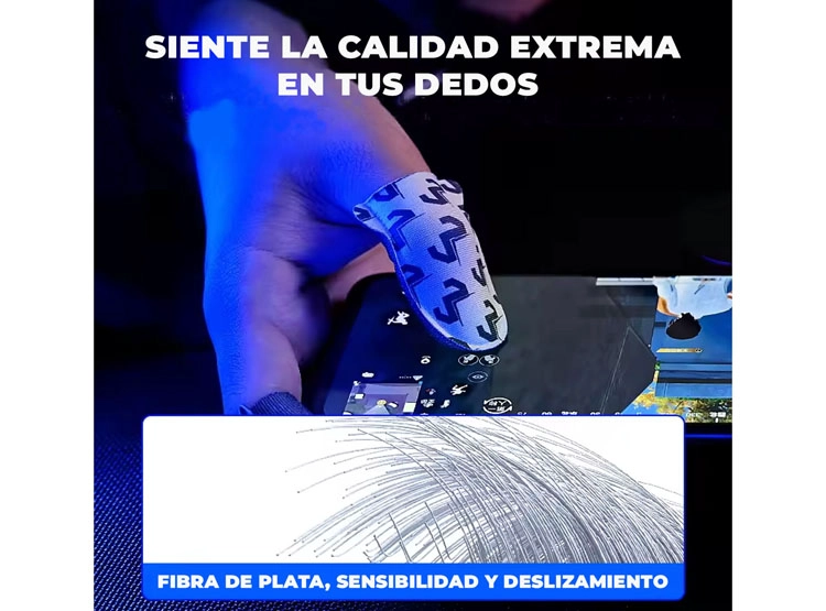 GUANTES DEDALES PROFESIONALES CON FIBRA DE PLATA MEMO GRIS - 4