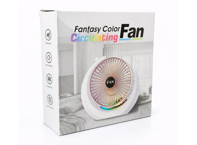 VENTILADOR DE ESCRITORIO MEDIA LUNA RGB 3 VELOCIDADES - 2