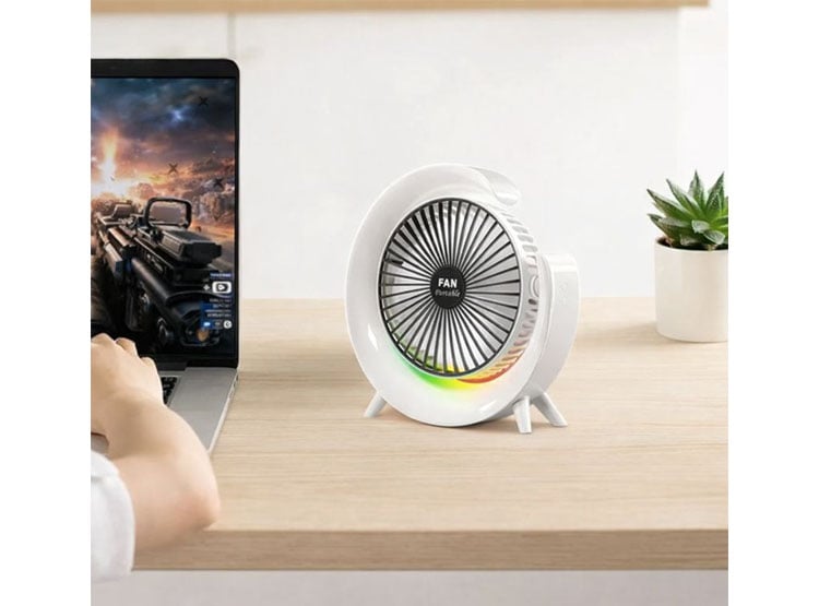 VENTILADOR DE ESCRITORIO MEDIA LUNA RGB 3 VELOCIDADES - 3