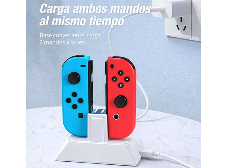 CARGADOR PARA MANDOS DE NINTENDO SWITCH Y OLED BASE DE CARGA JOYCONS - 4