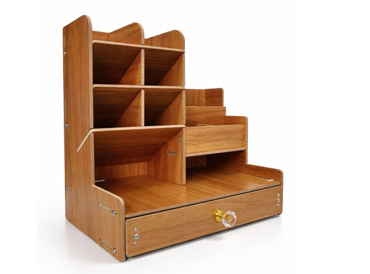 ORGANIZADOR DE ESCRITORIO OFICINA ESTUDIO MDF MADERA PARA ARMAR - 1