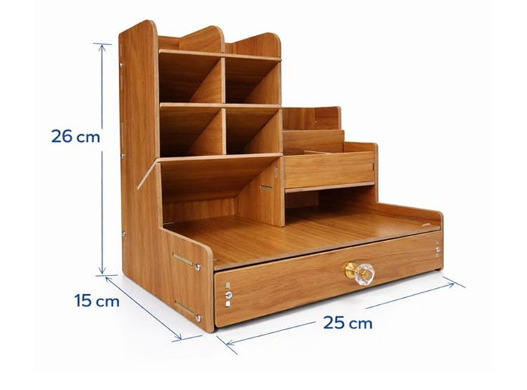 ORGANIZADOR DE ESCRITORIO OFICINA ESTUDIO MDF MADERA PARA ARMAR - 2