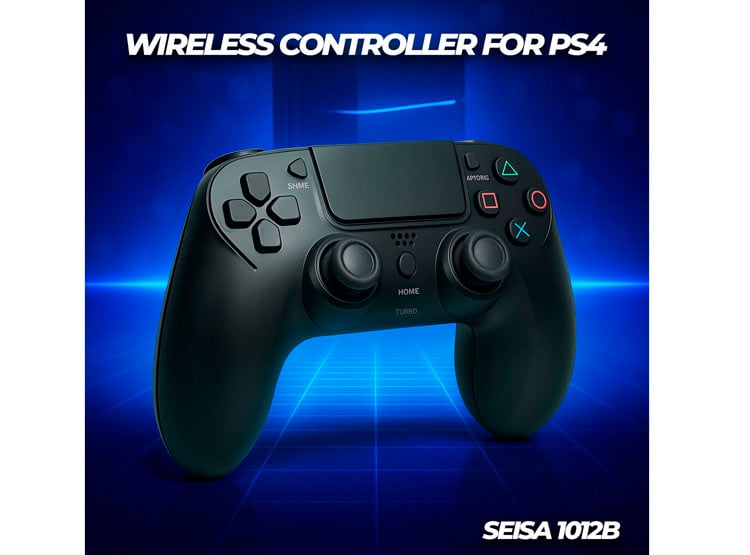 CONTROL GAMEPAD PARA PLAY 4 PS4 Y PC INALÁMBRICO CON VIBRACIÓN NEGRO - 4