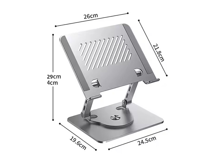 SOPORTE AJUSTABLE METÁLICO PARA LAPTOP Y TABLET GIRATORIO 360° - 3
