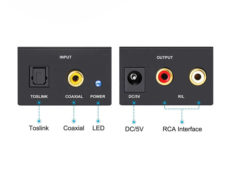 ADAPTADOR CONVERTIDOR DE AUDIO DIGITAL A ANALÓGICO RCA COAXIAL - 5