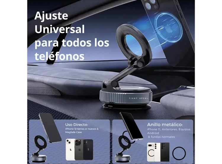 SOPORTE DE TELEFONO MAGNETICO JONONSER K007 AJUSTABLE - 3