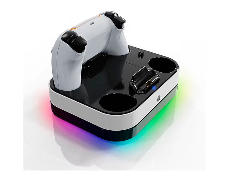 BASE DE CARGA DUAL PARA MANDOS CONTROLES PS5 PLAY 5 RGB - 2